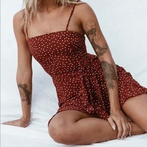 Polka Dot PrincessPolly Maroon, Wine Dress Size 0